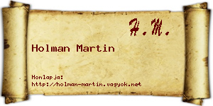 Holman Martin névjegykártya