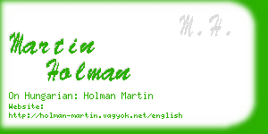 martin holman business card